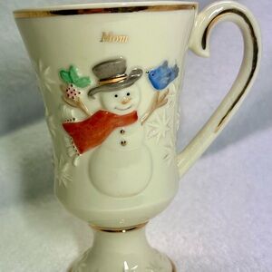 Lenox Very Merry Personalized Christmas Mug “Mom” Holiday Gold Trim Cup